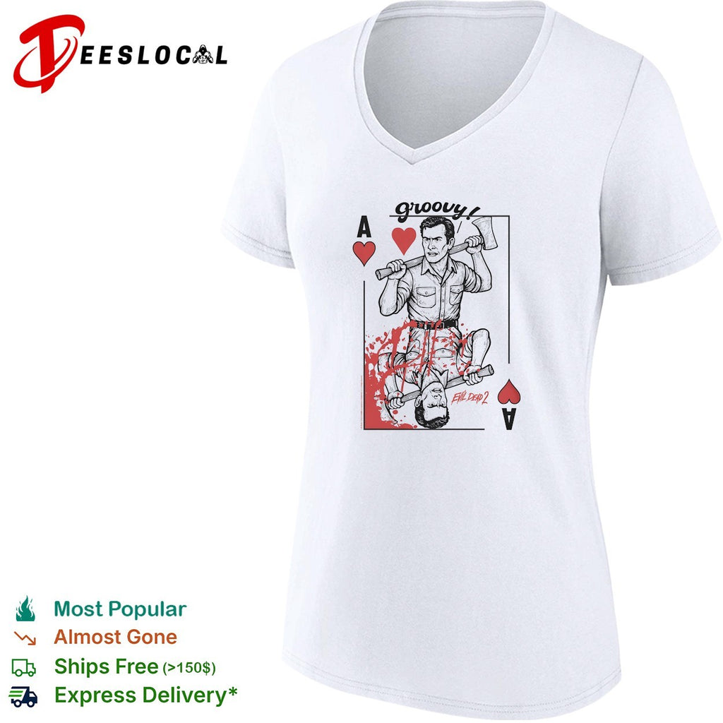 Groovy Ash Evil Dead 2 ace of hearts shirt