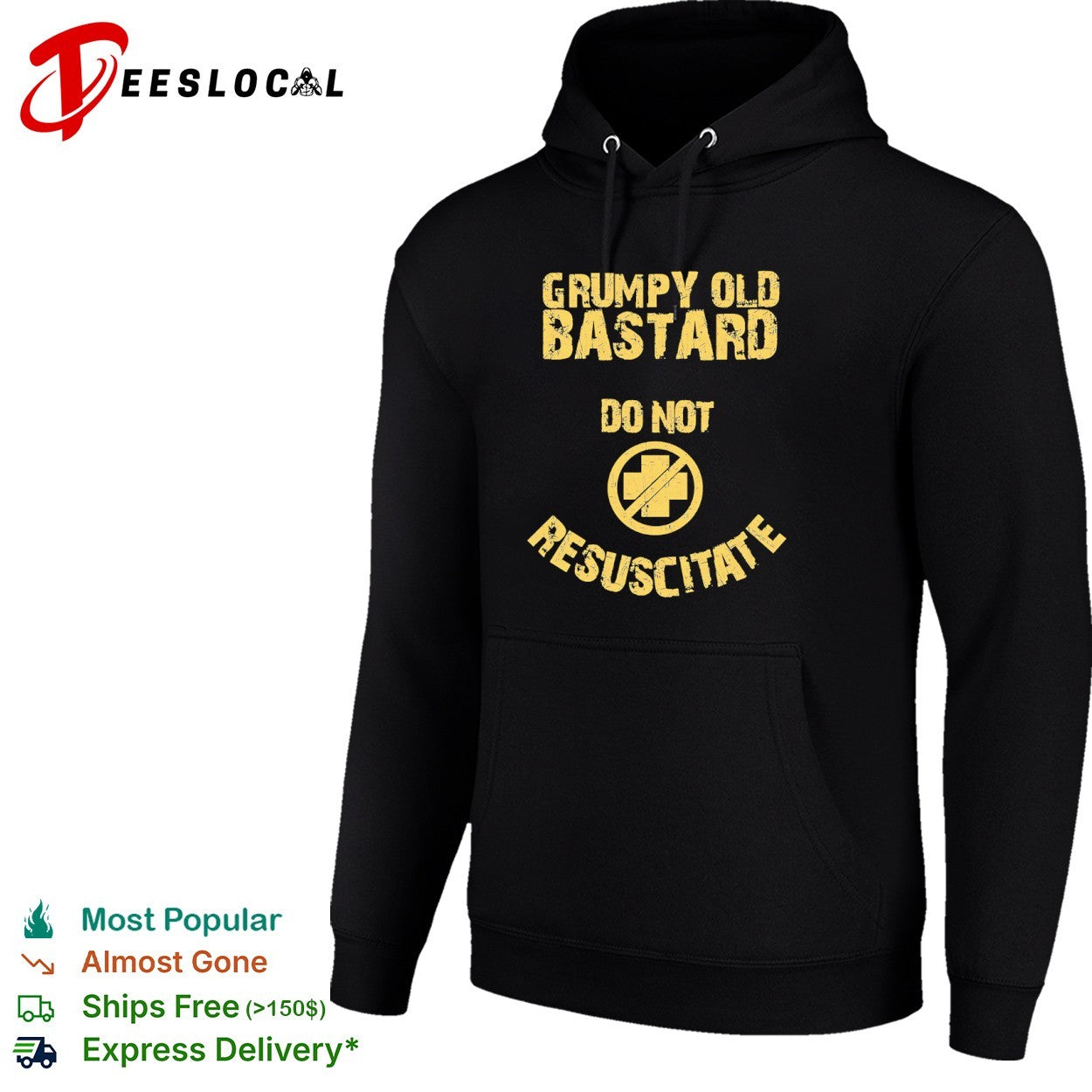 Grumpy Old Bastard Do Not Resuscitate Distressed shirt