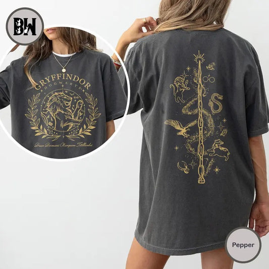 Gryffindor Vintage, Hogwarts House Sweatshirts, Wizard World, Sweatshirt Magic World, Shirt HP Fan Gift, Unisex T Shirt, Sweatshirt