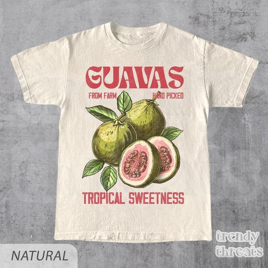 Guavas Retro Commercial Graphic Shirt, Vintages Guavas Label T-Shirt, Exotic Fruit Lover Tee, Cute Unisex Adult Graphic T Shirt, Cool Giftstyle{n002}2