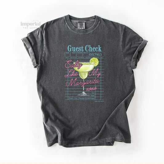 Guest Check Comfort Colors T-Shirt, Vintage Graphic Tee, Garment-Dyed Cotton, Unisex Relaxed Fit, Casual Aesthetic Streetwear