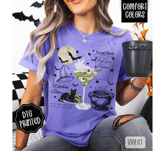 Guest Check Halloween Shirt Comfort Colors, Trendy Black Cat Tshirt