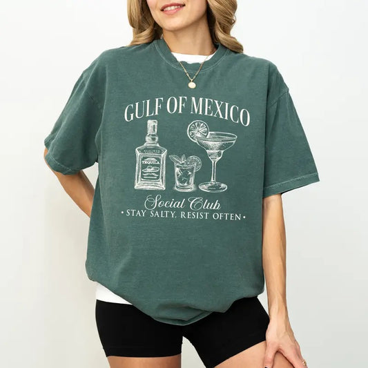 Gulf of Mexico Comfort Colors Shirt, Gulf of Mexico Social Club T-shirt, Stay Salty Shirt, Summer Women Clothing