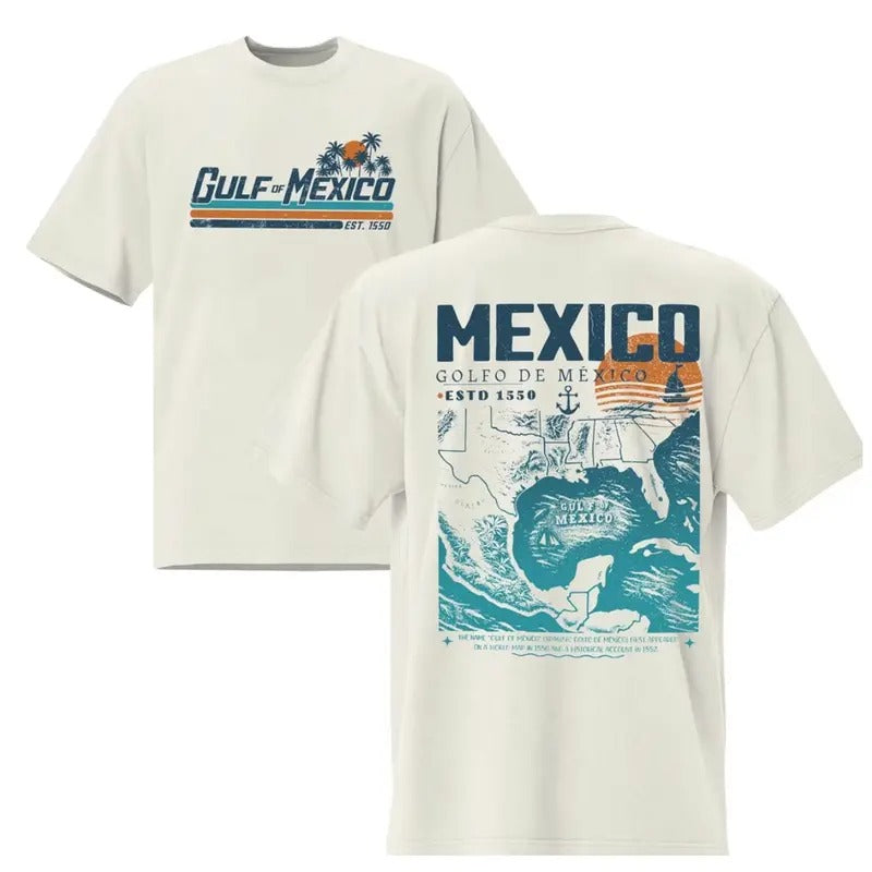 Gulf of Mexico Shirt 2-Sides Golfo de México 1550 Retro Vintage Tee Men Women Hoodie, Sweatshirt | WearSparks.com