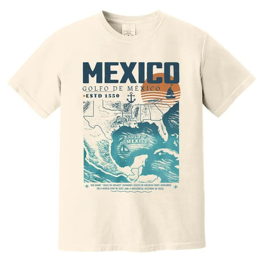 Gulf of Mexico Shirt Golfo de Mexico 1550 Retro Vintage Tee Men Women Y2k Streetwear