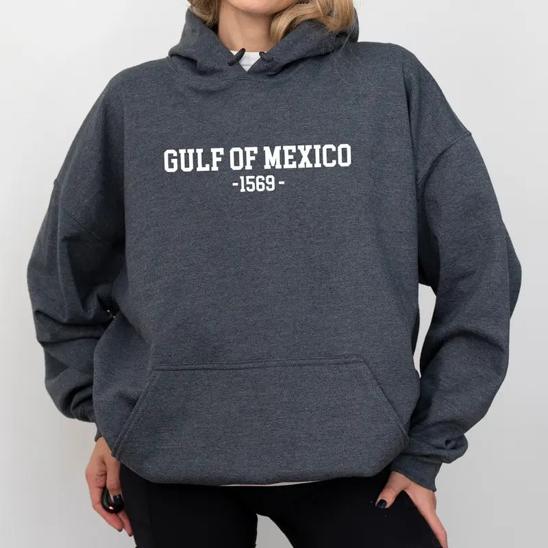 Gulf of Mexico Unisex Hoodie,  Mexico 1569 Graphic Hoodies, Respect Mexico Hoodie, Unisex Clothing