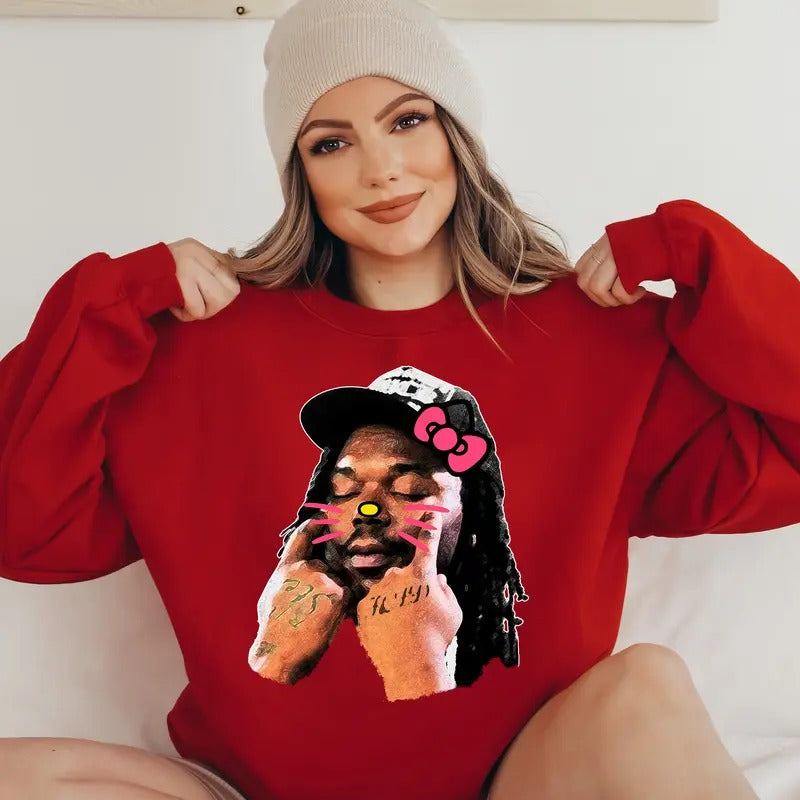 Gunnaaa Pink Kitty Limited Edition Sweatshirt - Stand Out in This Unique Hip Hop Fashion