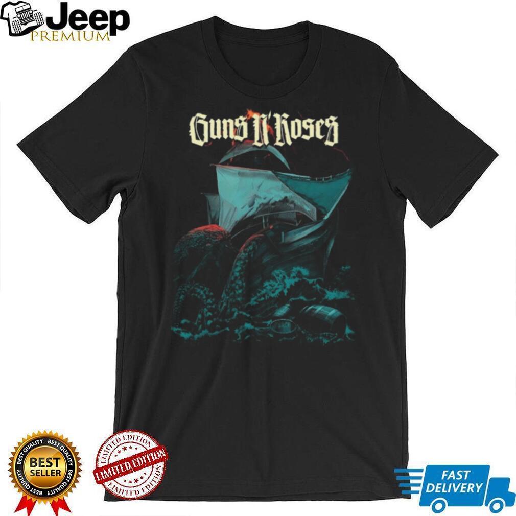 Guns N’ Roses Kraken Sea Monster Pirate Ship Graphic T Shirt