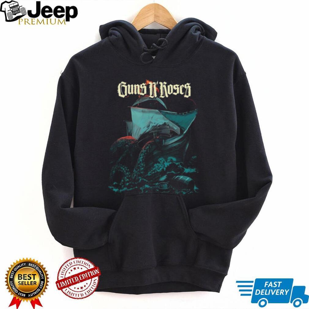 Guns N’ Roses Kraken Sea Monster Pirate Ship Graphic T Shirt