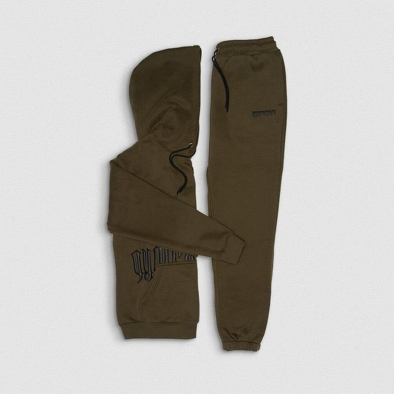 Gymreapers Phantom Warm-Up Set - OD Green - All Seasons - Elastic Joggers & Soft Ribbed Hoodie