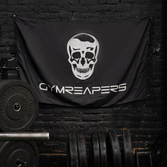 Gymreapers Skull Gym Flag - Durable 100% Nylon Material - Ideal for Sports & Outdoor, Fitness Equipment, Weight Training