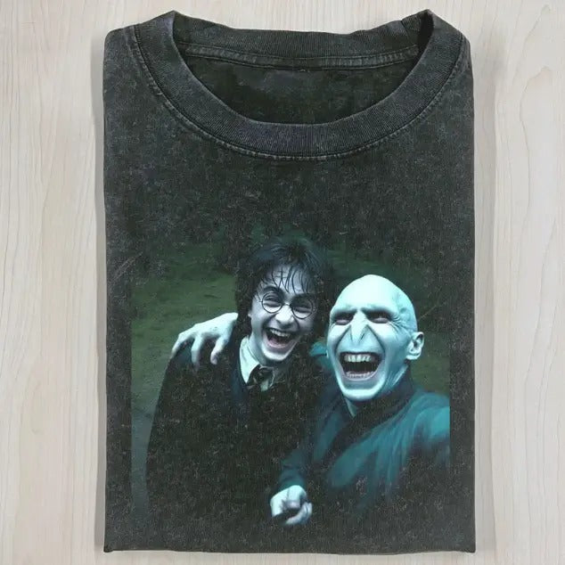 HARRY AND VOLDEMORT SELFIE SHIRT, HARRY POTTER Funny Tee, Movie Shirt, Halloween Shirt, Unisex T-Shirt, Gift For Men Womenstyle{n002}2