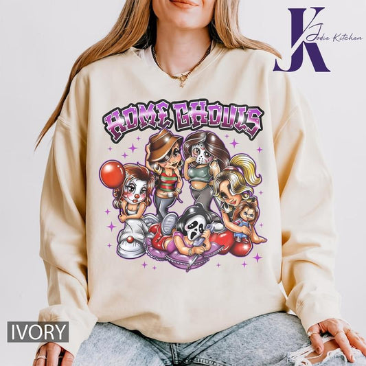 HOME GHOULS COMFORT COLORS T-SHIRT, GHOST COMFORT COLORS T SHIRT, HALLOWEEN COMFORT COLORS T-SHIRT, GRAPHIC T-SHIRT, Cute Halloween Shirt