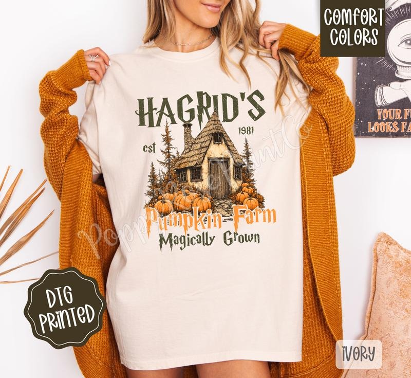 Hagrid's Pumpkin Farm Shirt Comfort Colors, Trendy Women's Graphic Tshirt