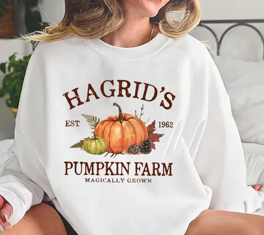 Hagrid's Pumpkin Patch Sweatshirt, Pumpkin Patch Shirt, Retro Halloween T-Shirt, Fall Sweatshirt, Wizard Tee, Autumn Fall...