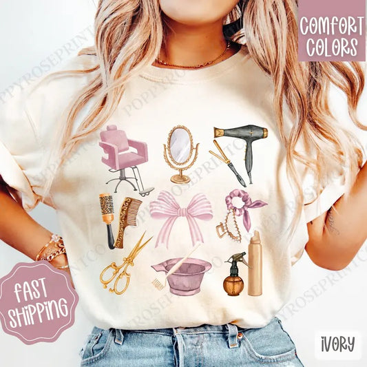 Hair Stylist Shirt Comfort Colors, Hairdresser Women's Tee, Cute Women's Tshirt