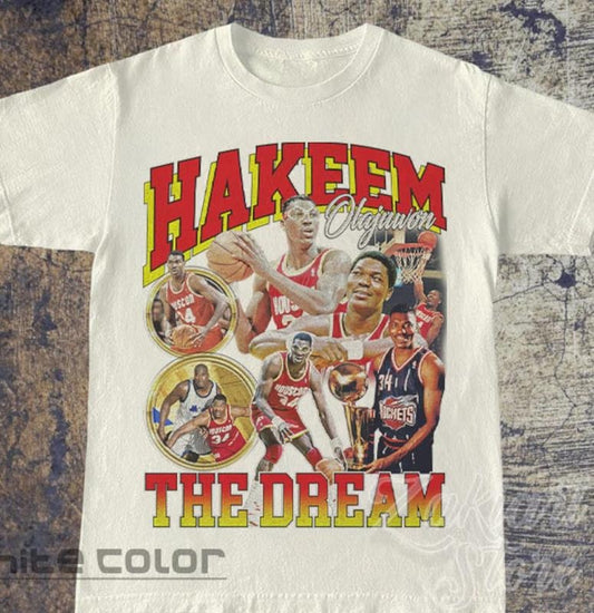 Hakeem Olajuwon The Dream Shirt, Basketball shirt, Classic 90s Graphic Tee, Unisex, Vintage Bootleg, Gift, Retro Menswear Top Underwear Streetwear
