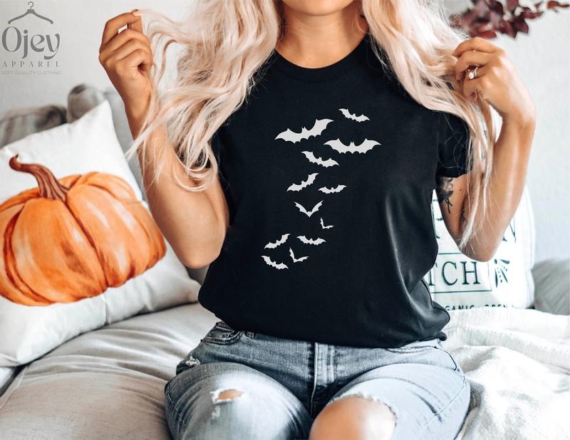 Halloween Bats Shirt Halloween Shirt Halloween Outfits Funny Halloween Shirt Halloween Gift Flying Bats Shirt Halloween Costume Shirt