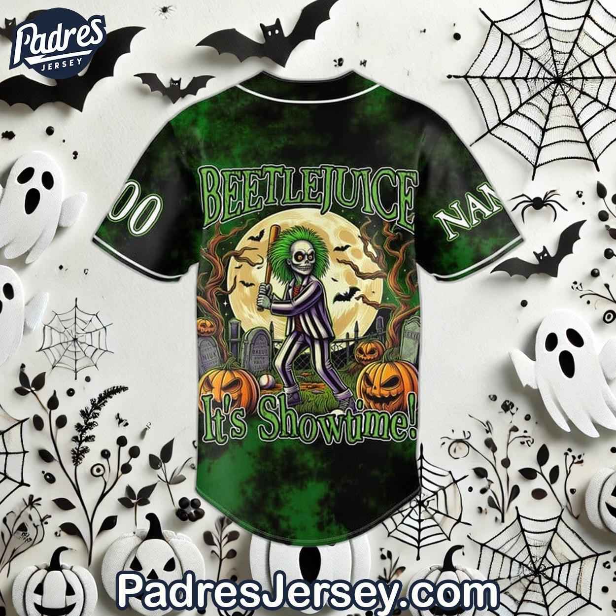 Halloween Beetlejuice Custom Baseball Jersey Style - Padres Jersey Oasis: Elevate Your Baseball Style Game... (Image 3)