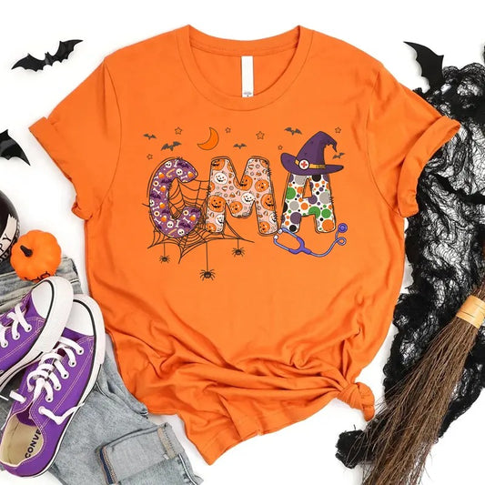 Halloween CMA Nurse T-shirt, Halloween Nurse Shirt, Nurse Fall Tee, Gift for Nurse, Certified Medical Assistant Halloween Shirt