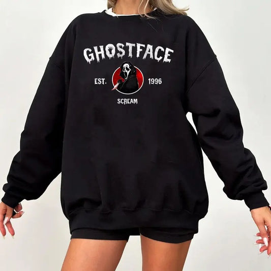 Halloween Characters Crewneck Sweatshirt, Ghostface Halloween Sweater, Woodsboro Halloween Tee Shirt, Scary Movies Halloween T-Shirt, Ghostface No You Hang Up Tee Shirt, Halloween Movie Characters Sweatshirt, Best Gift For Halloween