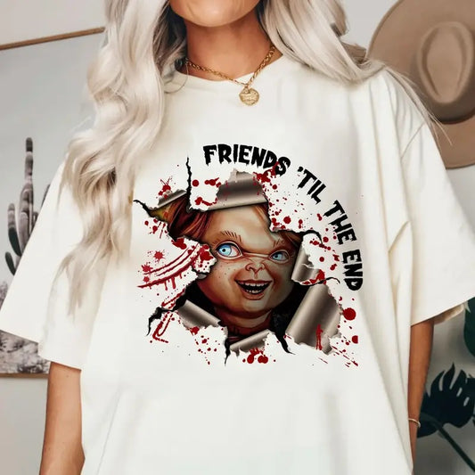 Halloween Characters Shirt, Friends Till The Ends T Shirt, Horror Halloween Shirt, Friends Killers Halloween Tee, Scary Halloween, Unisex Short Sleeve Tee Shirt