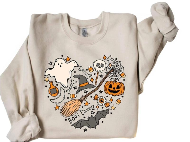 Halloween Doodles Hearth Crewneck Sweatshirt, Hoodie, T-shirt | WearSparks.com