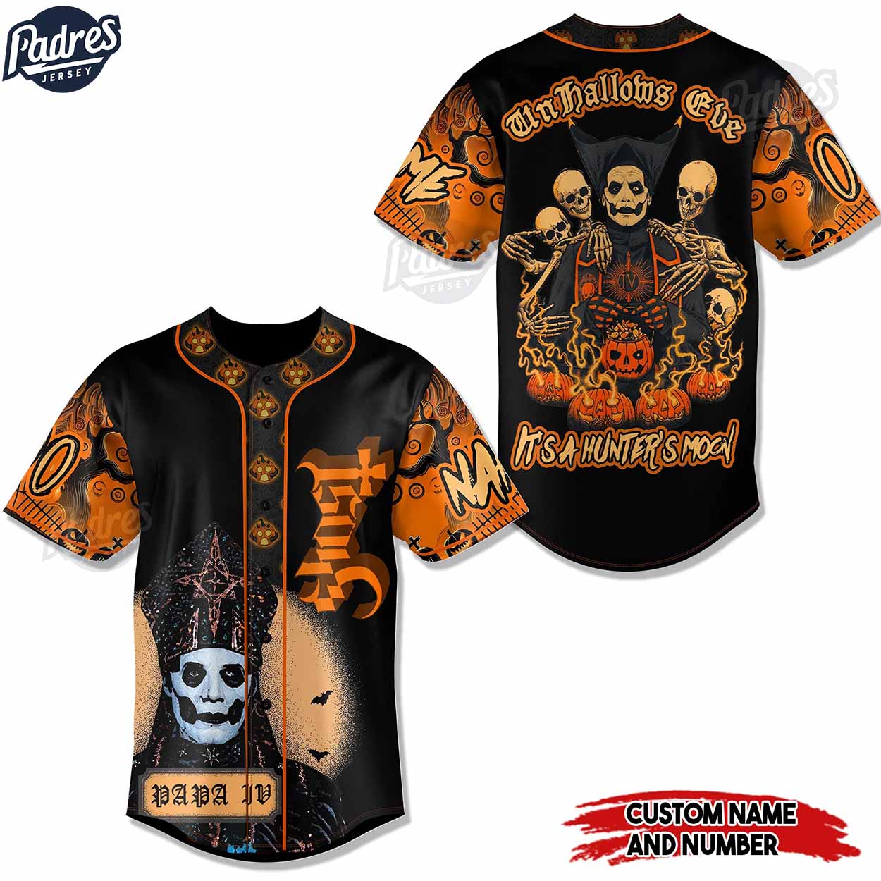 Halloween Ghost Band Custom Baseball Jersey Style - Padres Jersey Oasis: Elevate Your Baseball Style Game... (Image 1)