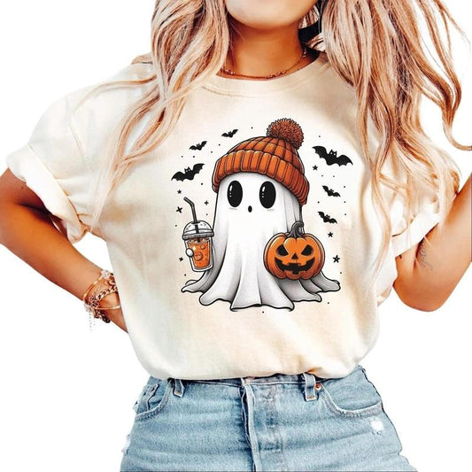 Halloween Ghost Shirt, Cute Ghost Tshirt, Womens Halloween T-shirt, Cute Fall Tee, Spooky Season Comfort Colors Shirt, Gift For Halloween