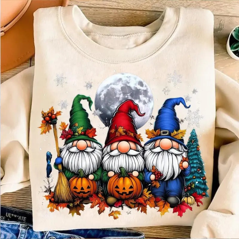 Halloween Gnomes Sweatshirt, Sublimation Design Halloween Gnomes Sweatshirt, Boo Halloween Sweatshirt, Gift For Men and Women
