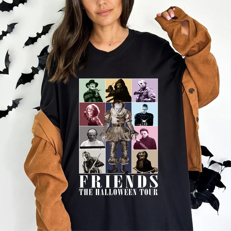 Halloween Horror Characters Shirt, Friends Halloween Shirt, Horror Movie Characters Shirt, Horror Characters Friends Sweatshirt,Halloween Unisex