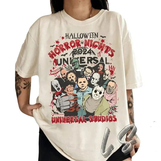 Halloween Horror Nights  2024 Shirt, Horror Characters Halloween Sweatshirt, Horror Movie Shirt