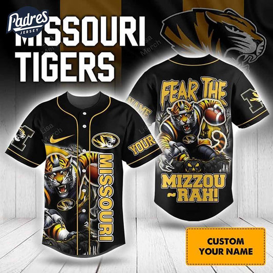 Halloween Missouri Tigers Fear The Mizzou Rah Football Custom Baseball Jersey - Padres Jersey Oasis: Elevate... (Image 1)