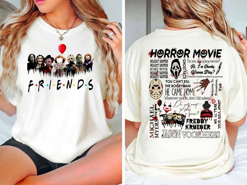 Halloween Movie Friends Sweatshirt, Friends Halloween Shirt, Halloween Characters Sweatshirt, Fall Movie Characters Shirt, Halloween Friends Shirt, Scary Movie Sweater, Spooky Season Sweatshirt