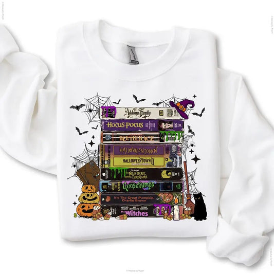 Halloween Movies Hocus Pocus The Witches VHS Tapes Sweatshirt, Unisex Classic T-Shirts in all Sizes all Colors