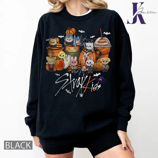 Halloween SKZ Member Group, SKZOO Characters Sweatshirt, SKZ World Tour 2024 Tee, SKids Shirt, Halloween Shirt, Spooky Season Tee, Gift For Fans