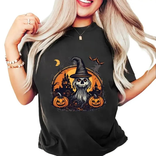 Halloween Scary Witches Pumpkin T-shirt, Horror Halloween Unisex Sweatshirt, Spooky Halloween Pumpkin T-shirt Top Womenswear