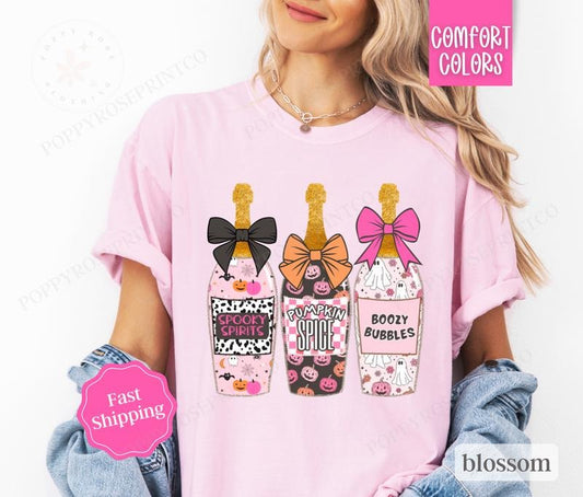 Halloween Shirt Comfort Colors, Preppy Shirts, October Tshirt for Women Oversized Crewneck Tee