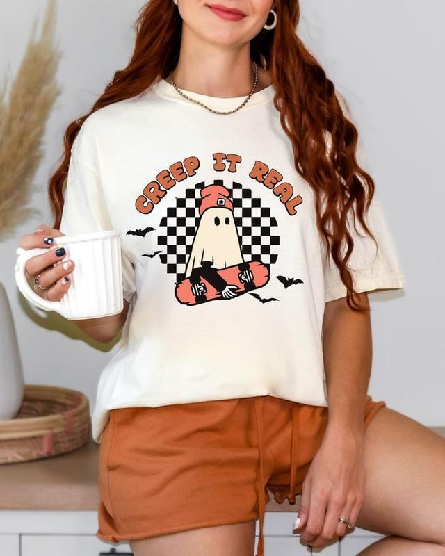 Halloween Shirt, Creep it Real Shirt, Vintage Ghost Halloween Shirt, Retro Fall Shirt, Fall Shirt,Halloween Women's Tee  T-shirt, sweater and Hoodie