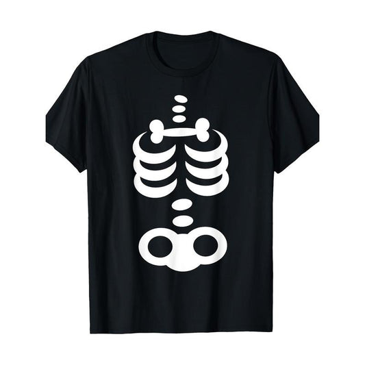 Halloween Skeleton Graphic Tee - 100% Cotton, Short Sleeve, Crew Neck - Perfect for Casual Wear Made in USA
