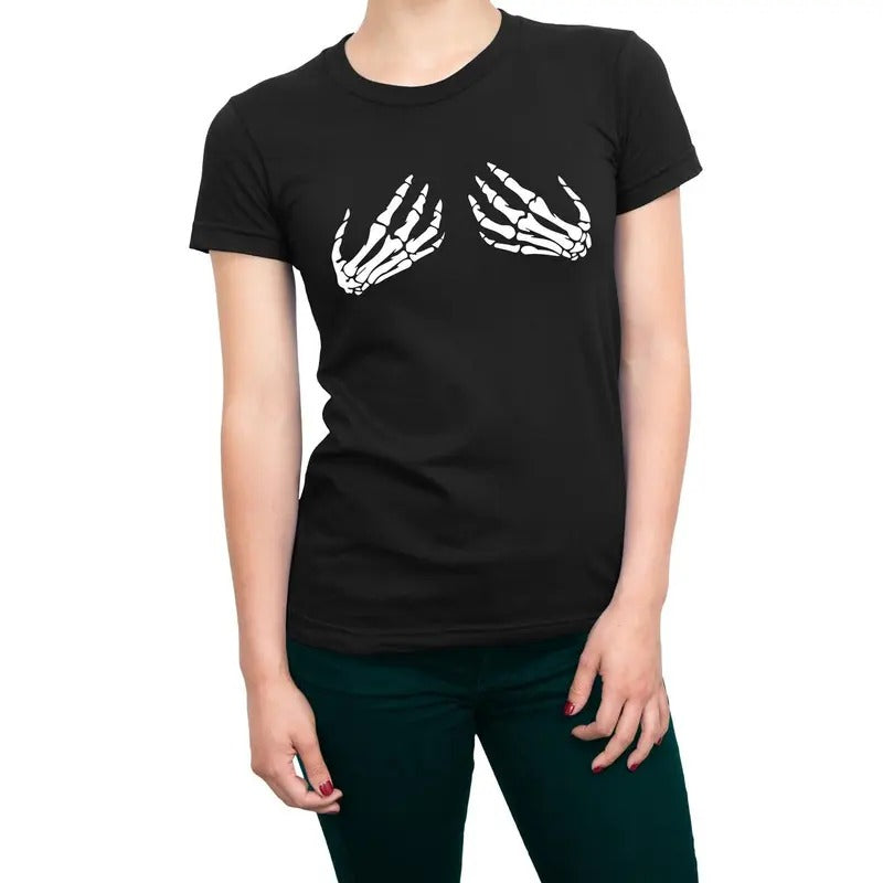 Halloween Skeleton Hands Women's T-Shirt Casual Comfort Hoodie, Sweatshirt | WearSparks.com
