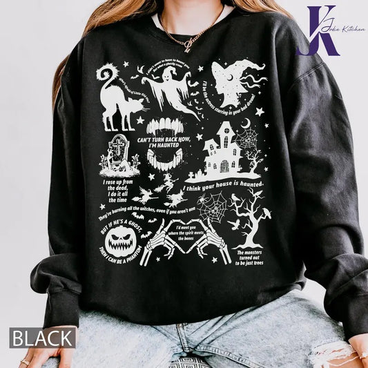 Halloween Songs Comfort Colors shirt, Halloween Symbols & Lyrics Shirt, Halloween shirt, Spooky season Sweatshirt Crewneck Crewneck Womenswear Womenswear