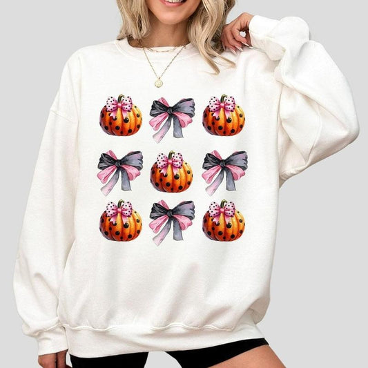 Halloween Sweatshirt, Coquette Halloween Shirt For Women, Spooky Season Sweatshirt, Pumpkin Halloween T-Shirts, Women's...