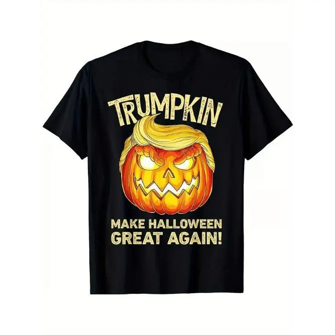 Halloween Trump Printed Men's Cotton T-shirt Made in USA