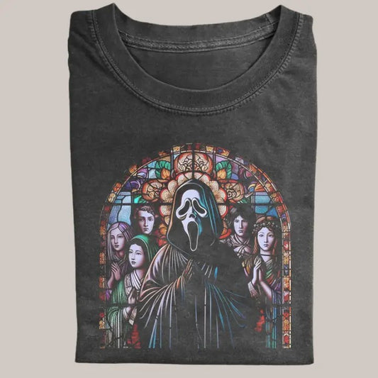 Halloween Vintage Tees, Ghost Face T-Shirt, Horror Movie Shirt, Unisex Funny Halloween Shirt Menswear Womenswear Streetwear
