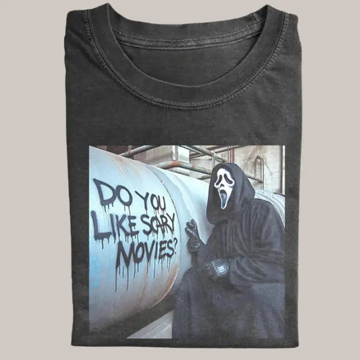 Halloween Vintage Tees, Scream Ghost Face T-shirt, Horror Movie Shirt, Unisex Funny Halloween Shirt Menswear Womenswear Streetwear