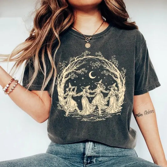 Halloween Witch T-Shirt, Cottagecore Witch Vintage Shirt, Salem Witch Trials Shirt, Salem Witch 1692 Shirt, They Burned Women Casual Fit