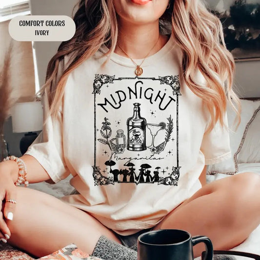 Halloween Witches TShirt, Midnight Margaritas Shirt, Witchy Halloween Shirt, Triple Moon Goddess Tee, Witch Vibes, Tequila Tee