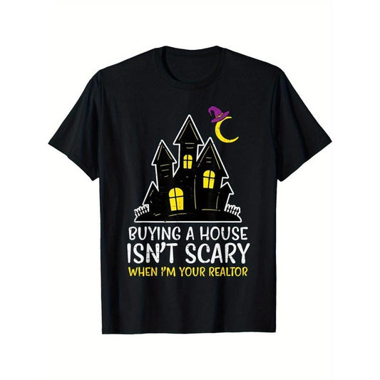 Halloween real estate agents buy men's T-shirts without scary costumes Made in USA