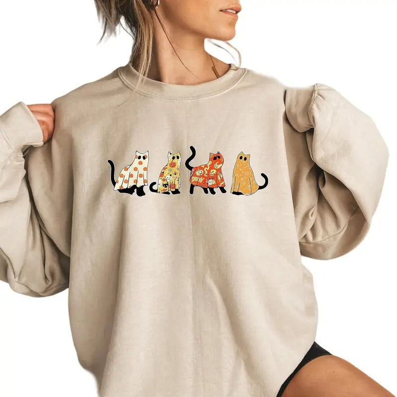 Halloween shirt, Cat shirt, Ghost Shirt, Halloween shirt, Halloween Cat Shirt, Cat Lover Shirt, Black Cat Shirt, Spooky Season, ghost cats